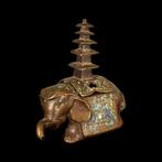 Antieke Aziatische Bronzen Wierookbrander - Olifant Pagode, Ophalen of Verzenden