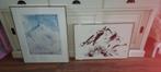 Twee ingelijste berglandschappen ( hymalaya), Antiek en Kunst, Kunst | Tekeningen en Foto's, Ophalen