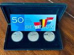 Benelux set 50 jarig bestaan in cassette, Ophalen of Verzenden, Koningin Beatrix, 10 gulden, Zilver