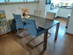 Eettafel merk Karat met 4 stoelen, Huis en Inrichting, Tafels | Eettafels, Ophalen, 50 tot 100 cm, Zo goed als nieuw, 150 tot 200 cm
