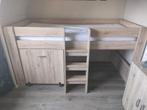 Halfhoogslaper met bureau en kast, Huis en Inrichting, Ophalen, 100 cm, Hoogslaper, Eenpersoons