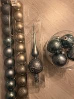 Diverse blauwe/zilveren kerstballen en piek, Diversen, Kerst, Ophalen, Zo goed als nieuw