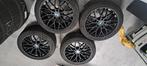 zwarte wielen met zomerbanden passend voor BMW, Ophalen, 18 inch, Gebruikt, Banden en Velgen