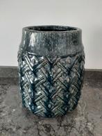 Bloempot / plantenpot / vaas petrol, Huis en Inrichting, Woonaccessoires | Vazen, Gebruikt, Blauw, Aardewerk of Porselein, Ophalen of Verzenden