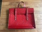 Vintage rood leren schooltas voor kinderen, Ophalen of Verzenden, Gebruikt, Rood, Aktetas of Boekentas