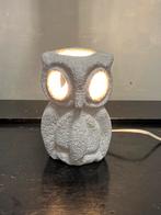 Vintage Albert Tormos kalksteen lampje uil owl limestone, Huis en Inrichting, Lampen | Tafellampen, Minder dan 50 cm, Overige materialen