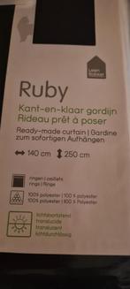 2 stuks kant en klaar gordijn Ruby van Leen Bakker velours, Ophalen, 100 tot 150 cm, 200 cm of meer, Zwart