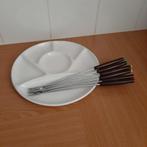 Fonduebord met vorkjes, Huis en Inrichting, Keuken | Servies, Ophalen, Zo goed als nieuw, Aardewerk, Overige stijlen