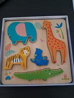 Djeco Houten Puzzel Woody Jungle - Dieren, Ophalen of Verzenden, Puzzelen