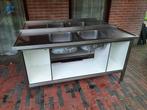 Te koop rvs keuken met trespa., Huis en Inrichting, Keuken | Keukenelementen, Ophalen, Gebruikt, Wit, 150 tot 200 cm