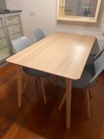 Moderne eettafel met 4 stoelen, 100 tot 150 cm, Zo goed als nieuw, Rechthoekig, 50 tot 100 cm