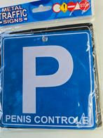 Grappig Metalen Verkeersbord - Penis Controle, Ophalen of Verzenden