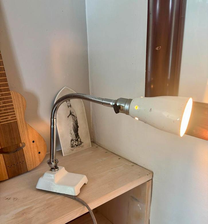 Twee Vintage Bureaulampen - Verstelbaar, Huis en Inrichting, Lampen | Tafellampen, Gebruikt, Minder dan 50 cm, Metaal, Ophalen of Verzenden