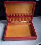 Vintage Sigarendoos met  Bekleding, Verzamelen, Ophalen of Verzenden