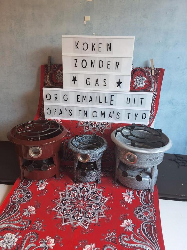 👍 3 ongebruikte 👌oliestellen HALLERS) 😳zie reportage, Antiek en Kunst, Antiek | Emaille, Ophalen of Verzenden