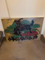 Houten schilderij met western print 55x80cm, Antiek en Kunst, Ophalen