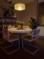 Ronde eettafel + 4 cesca inspo stoelen, Gebruikt, 100 tot 150 cm, Rond, Ophalen of Verzenden