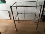 Vintage design/glazen tafel serveerwagen/tafel/bijrijder, Ophalen of Verzenden, Gebruikt