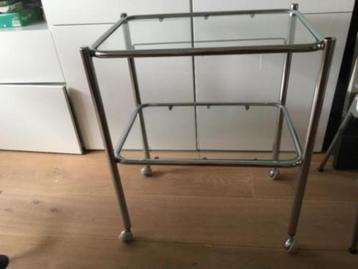 Vintage design/glazen tafel serveerwagen/tafel/bijrijder beschikbaar voor biedingen