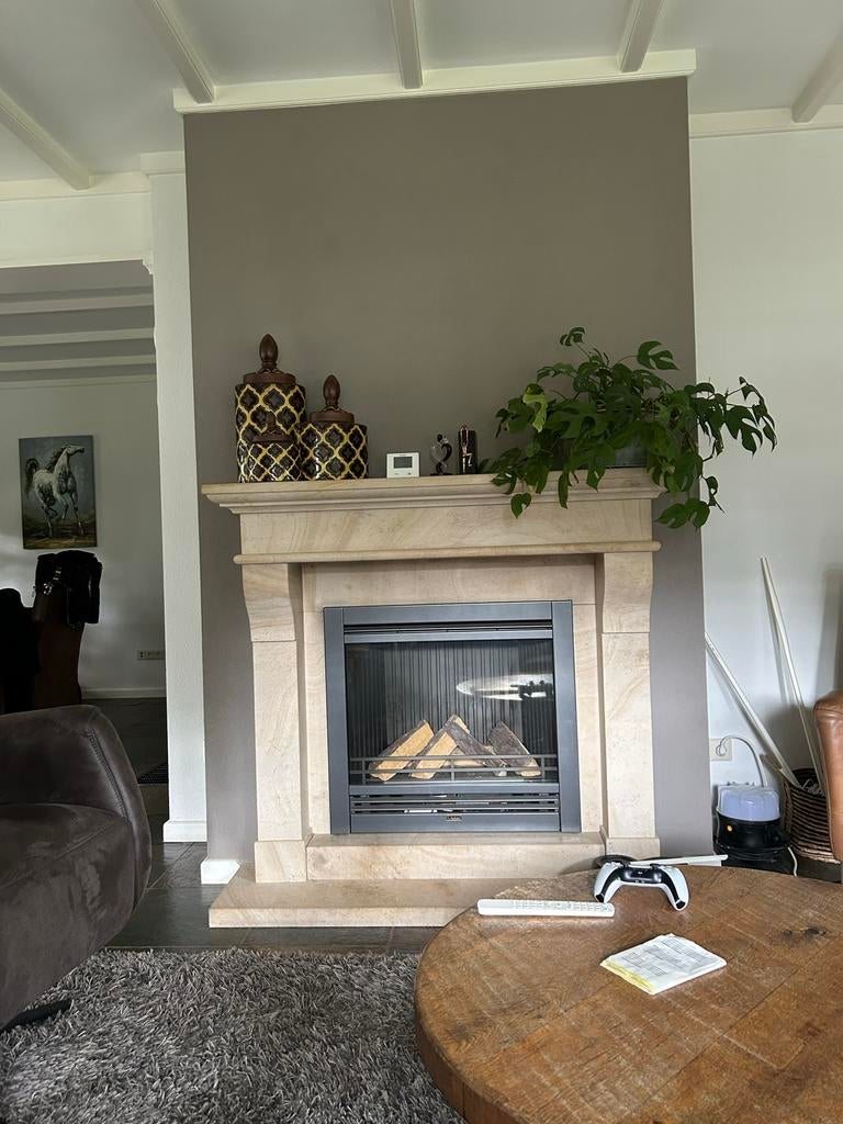 Zandstenen Schouw, Gebruikt, Houtkachel, Ophalen of Verzenden, Inbouw