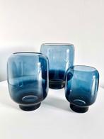 Stelton Hoop vazen midnight blue set van 3, Minder dan 50 cm, Glas, Blauw, Ophalen of Verzenden