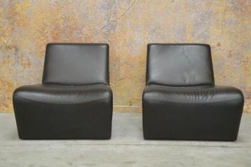 IZGStaat! 2 bruine leren design fauteuils van Machalke beschikbaar voor biedingen