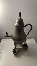 Antiek tinnen koffiepot met onderstel in prima staat, Antiek en Kunst, Antiek | Tin, Ophalen of Verzenden