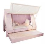 Tent bed ligt roze met lade en matrassen, Ophalen, 90 cm, Eenpersoons, Zo goed als nieuw