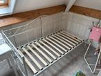 Wit metalen bedframe - Eenpersoons, Huis en Inrichting, Slaapkamer | Bedden, Ophalen, Gebruikt, 90 cm, Eenpersoons
