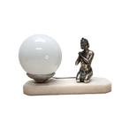 Art Deco lamp met een dame, Gebruikt, Art deco, Ophalen of Verzenden, Minder dan 50 cm