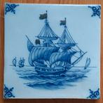 Delfts Blauw Tegeltje met Boot, Ophalen of Verzenden