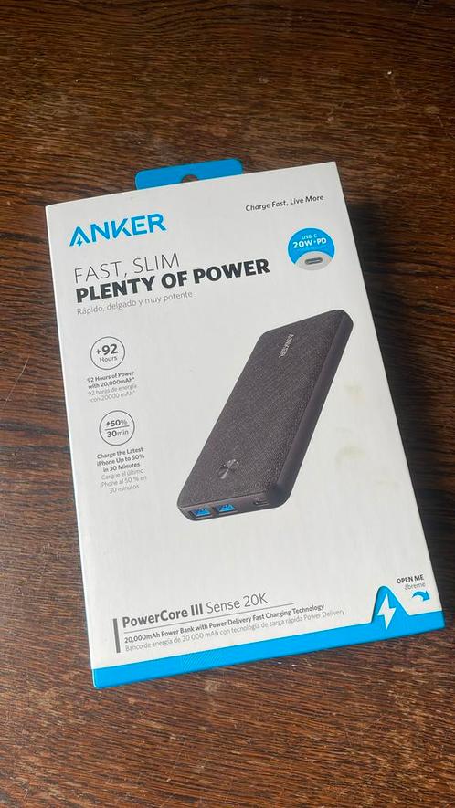 Anker PowerCore III Sense 20K, Telecommunicatie, Powerbanks, Nieuw, Ophalen of Verzenden