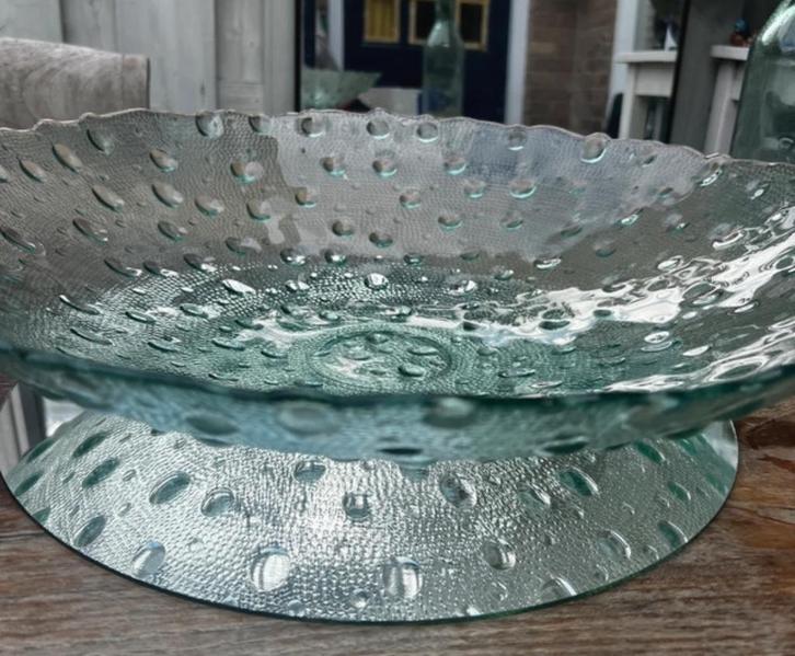 47,5 cm vintage Pavel Panek Sklo Union glazen fruitschaal, Huis en Inrichting, Woonaccessoires | Schalen en Manden, Zo goed als nieuw