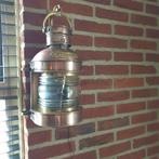 Koperen toplicht als wandlamp, Ophalen of Verzenden, Gebruikt, Glas