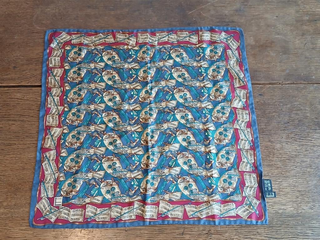 PRACHTIGE DUNHILL ZEIDEN SJAAL. 43.5/42 CM.., Kleding | Heren, Overige maten, Ophalen of Verzenden, Zo goed als nieuw, Sjaal