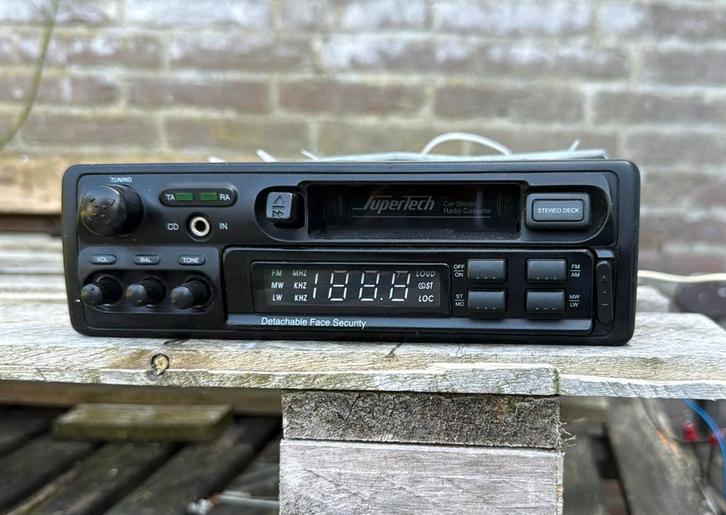 Retro Casetteradio Supertech Car Stereo, Auto diversen, Autoradio's, Zo goed als nieuw, Ophalen