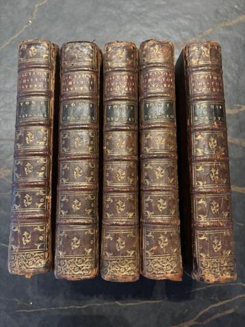 Antieke Decoratieve Boeken Set - 5 dln - 1769 beschikbaar voor biedingen