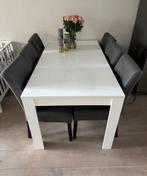 Hoogglans witte eettafel, Huis en Inrichting, Ophalen, 50 tot 100 cm, Vijf personen of meer, 150 tot 200 cm