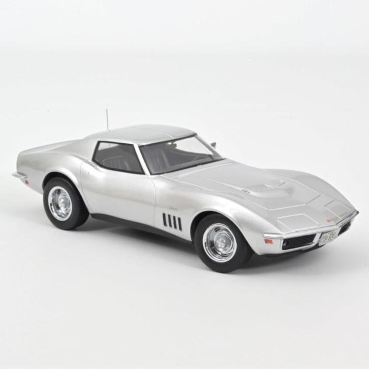 Chevrolet Corvette 1969 Grijs Schaal 1/18 Norev Ref. 189032, Hobby en Vrije tijd, Modelauto's | 1:18, Nieuw, Auto, Norev, Ophalen of Verzenden