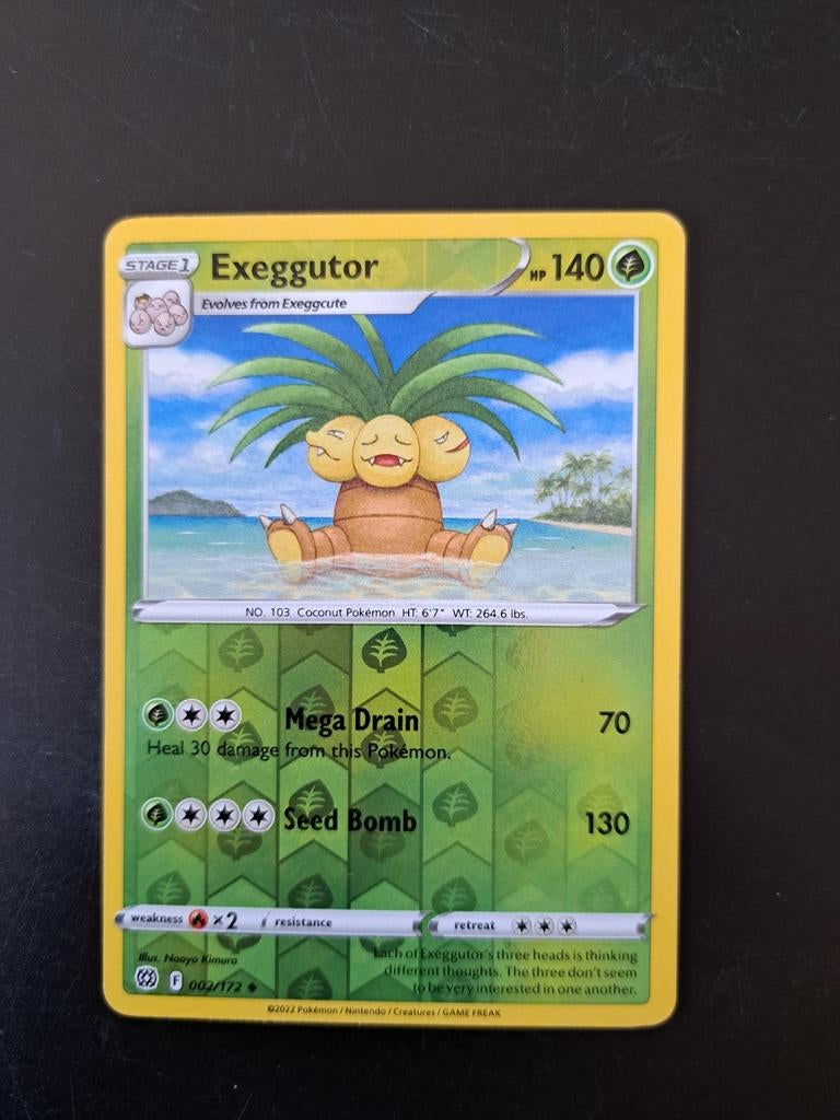 Pokemon Kaart - Exeggutor 002/172, Ophalen of Verzenden, Zo goed als nieuw, Losse kaart