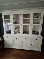Prachtige witte, servieskast, vitrinekast, buffetkast., Huis en Inrichting, Kasten | Buffetkasten, Ophalen, 200 cm of meer, Zo goed als nieuw