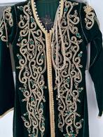 Prachtige groene galajurk met gouden details, Kleding | Dames, Galajurk, Ophalen of Verzenden, Zo goed als nieuw, Maat 34 (XS) of kleiner