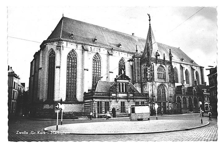 981139 Zwolle 1961 Gelopen met zegel, Verzamelen, Ansichtkaarten | Nederland, Gelopen, Overijssel, 1960 tot 1980, Ophalen of Verzenden