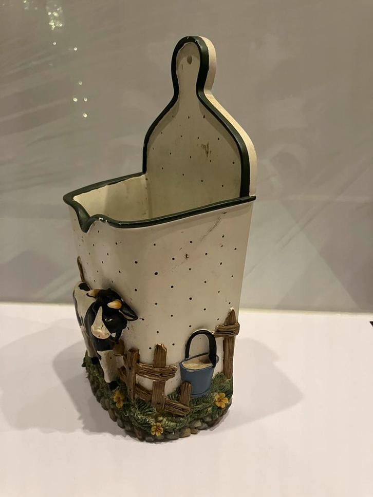Decoratieve Wandvaas met Koeienmotief, Huis en Inrichting, Woonaccessoires | Overige, Gebruikt, Ophalen of Verzenden