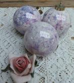 3 Handgemaakte keramieke kerstballen roze/paars, KERST, Diversen, Kerst, Gebruikt, -, -, Ophalen of Verzenden
