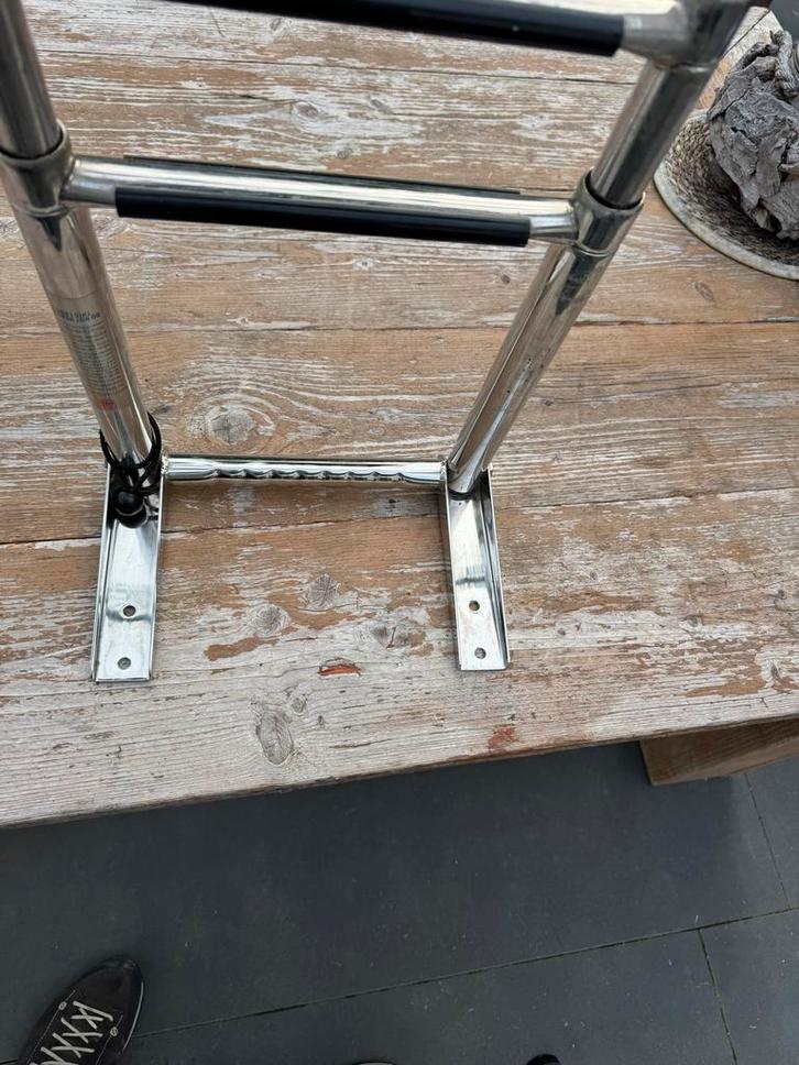 RVS Zwemtrap - 3 Treden - Telescopisch, Watersport en Boten, Accessoires en Onderhoud, Gebruikt, Overige typen, Ophalen of Verzenden