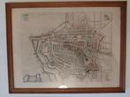I. BLAEU, Originele Ingelijste plattegrond van Harlingen, Ophalen of Verzenden