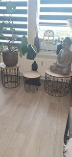 3 bijzettafels draadstaal, Ophalen, Minder dan 45 cm, Minder dan 55 cm, Gebruikt