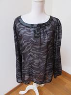 S83 ELVIRA voile blouse zwart grijs maat 44, Kleding | Dames, Blouses en Tunieken, Zwart, Maat 42/44 (L), Ophalen of Verzenden