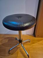 Vintage krukje met lederen zittin, Ophalen, Gebruikt, Overige materialen